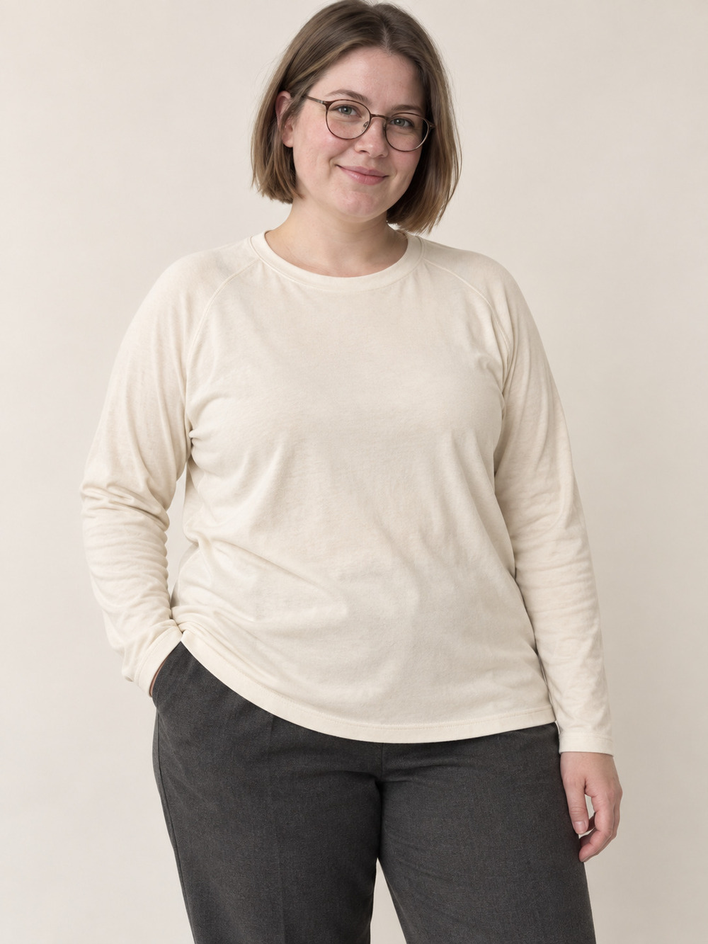 UNIQLO HEATTECH Cream Long Sleeve Crewneck Top XL